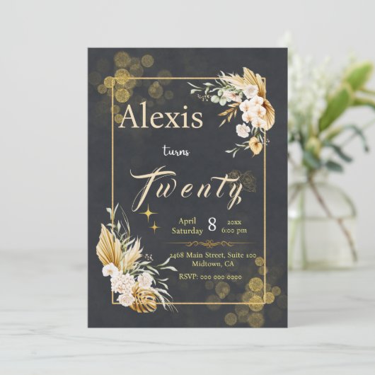 応援20年!:黒エレガントフローラ 招待状 (スタンド正面)