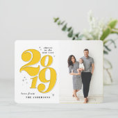 応援2019年新年はっきりした写真ホリデー シーズンカード (スタンド正面)