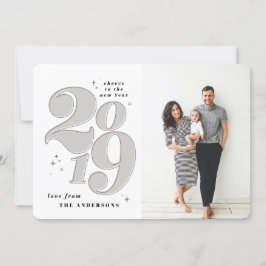 応援2019年新年はっきりした写真ホリデー シーズンカード