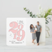 応援2019年新年はっきりした写真ホリデー シーズンカード (スタンド正面)