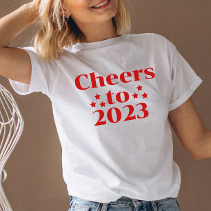 応援2023年モダン女性の新年の幸せ Tシャツ