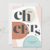 応援2023年新年フラットトレンディーホリデーカード シーズンカード (正面)