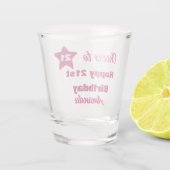 応援21ピンクグリッター21歳の誕生日 ショットグラス (裏面)