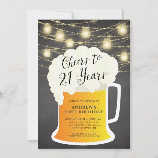 応援21年21歳の誕生日招待状 招待状 (正面)