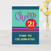 応援21歳の誕生日おもしろいカスタマイズ誕生日カード カード (黄色い花)