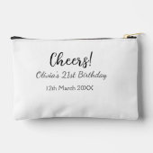 応援21歳の誕生日の追加の名前のシンプル日付ミニマル アクセサリーポーチ (裏面)
