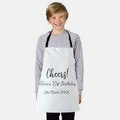 応援21歳の誕生日の追加の名前のシンプル日付ミニマル エプロン (着用した状態)