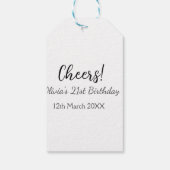 応援21歳の誕生日の追加の名前のシンプル日付ミニマル ギフトタグ (裏面)
