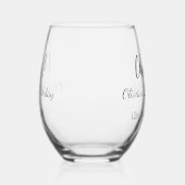 応援21歳の誕生日の追加の名前のシンプル日付ミニマル ステムなしワイングラス (右)