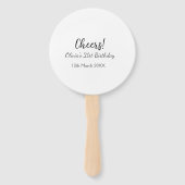 応援21歳の誕生日の追加の名前のシンプル日付ミニマル ハンドファン (正面)