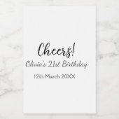 応援21歳の誕生日の追加の名前のシンプル日付ミニマル フードラベル (シングルラベル)