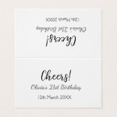 応援21歳の誕生日の追加の名前のシンプル日付ミニマル 名刺 (外部フラット)