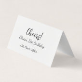 応援21歳の誕生日の追加の名前のシンプル日付ミニマル 名刺 (裏面)