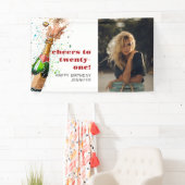 応援21歳の誕生日シャンパンフォト 横断幕 (インサイチュ)