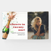 応援21歳の誕生日シャンパンフォト 横断幕 (横)