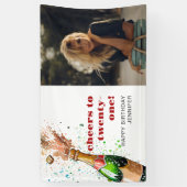 応援21歳の誕生日シャンパンフォト 横断幕 (縦)