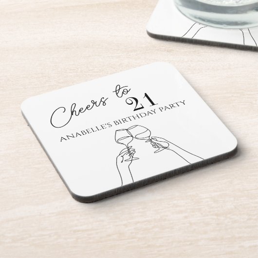 応援21歳の誕生日パーティーシックモダン コースター (左側)