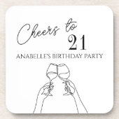 応援21歳の誕生日パーティーシックモダン コースター (正面)