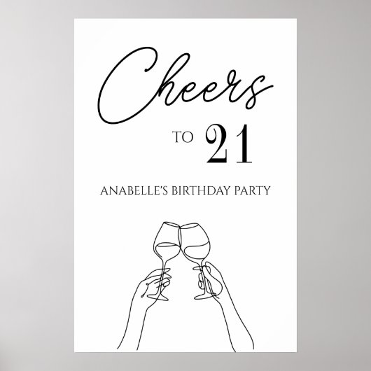 応援21歳の誕生日パーティーポスター ポスター (正面)