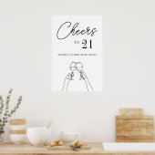 応援21歳の誕生日パーティーポスター ポスター (キッチン)