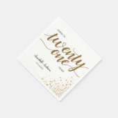 応援21歳の金ゴールド紙吹雪21歳の誕生日 スタンダードカクテルナプキン (角)