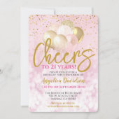 応援21歳21歳の誕生日グラマラス 招待状 (正面)