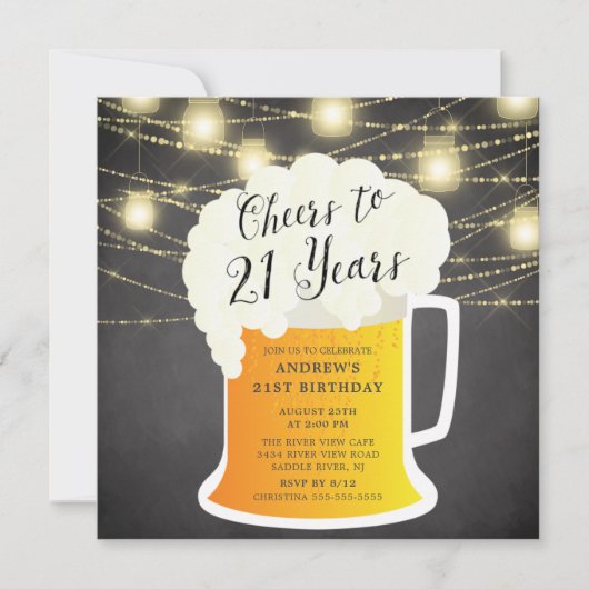 応援21歳21歳の誕生日招待状 招待状 (正面)