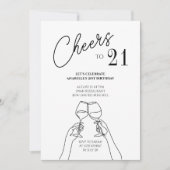 応援21誕生日パーティーシックモダン 招待状 (正面)