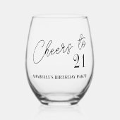 応援21誕生日パーティー ステムなしワイングラス (正面)