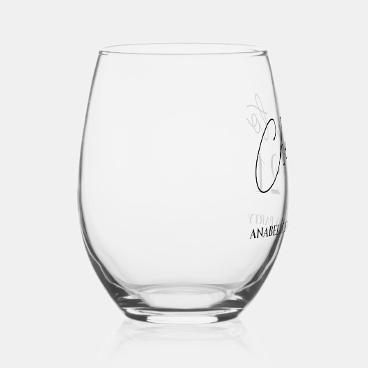 応援21誕生日パーティー ステムなしワイングラス (右)