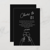 応援21 21歳の誕生日パーティーサンキューカード サンキューカード (正面/裏面)