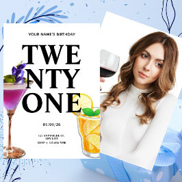 応援21thバースデーガールカクテルフォト 招待状