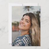 応援21th誕生日ピンクと金ゴールド写真の招待 招待状 (裏面)