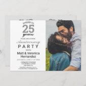 応援25年シルバー25周年記念グレー 招待状 (正面/裏面)