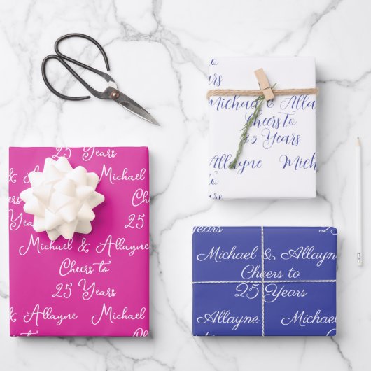 応援25年ピンクラベンダー25周年記念 ラッピングペーパーシート (正面)