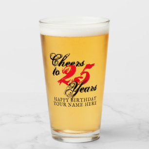 応援25年25誕生日ビールグラス贈呈 タンブラーグラス