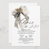 応援25誕生日白黒 招待状 (正面/裏面)