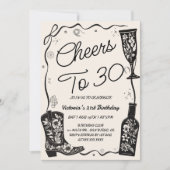 応援30ウェスタン誕生日 招待状 (正面)