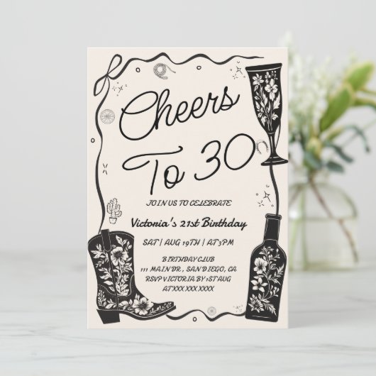 応援30ウェスタン誕生日 招待状 (スタンド正面)