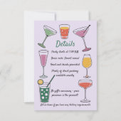 応援30回カラフルカクテルをテーマにした30番目の誕生日 招待状 (裏面)