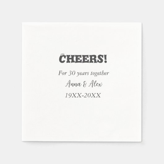 応援30年と一緒にアニバーサリー追加d名 スタンダードカクテルナプキン (正面)