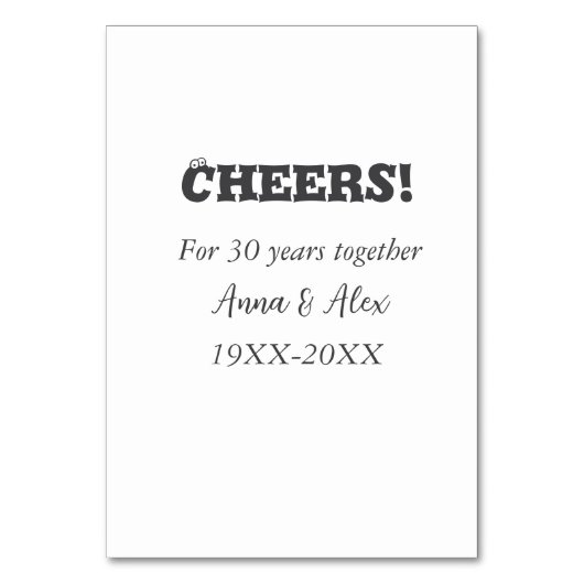 応援30年と一緒にアニバーサリー追加d名 テーブルナンバー (正面)