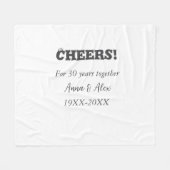 応援30年と一緒にアニバーサリー追加d名 フリースブランケット (正面(横))