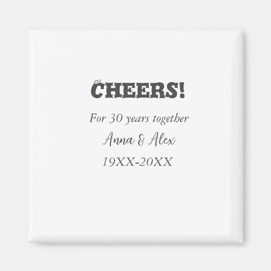 応援30年と一緒にアニバーサリー追加d名 マグネット (正面)