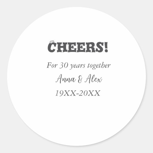 応援30年と一緒にアニバーサリー追加d名 ラウンドシール (正面)