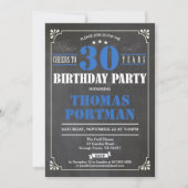 応援30年の誕生日の招待状。レトロ 招待状 (正面)