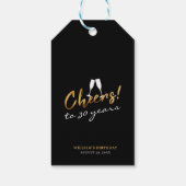 応援30年シック金ゴールドブラック大人誕生日 ギフトタグ (裏面)