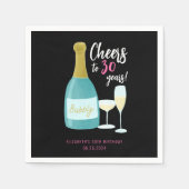 応援30年バブリー30歳の誕生日パーティー スタンダードカクテルナプキン (正面)