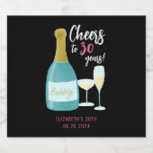 応援30年バブリー30歳の誕生日パーティー スパークリングワインラベル (シングルラベル)
