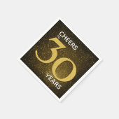 応援30年ブラック金ゴールド30歳の誕生日 スタンダードカクテルナプキン (角)